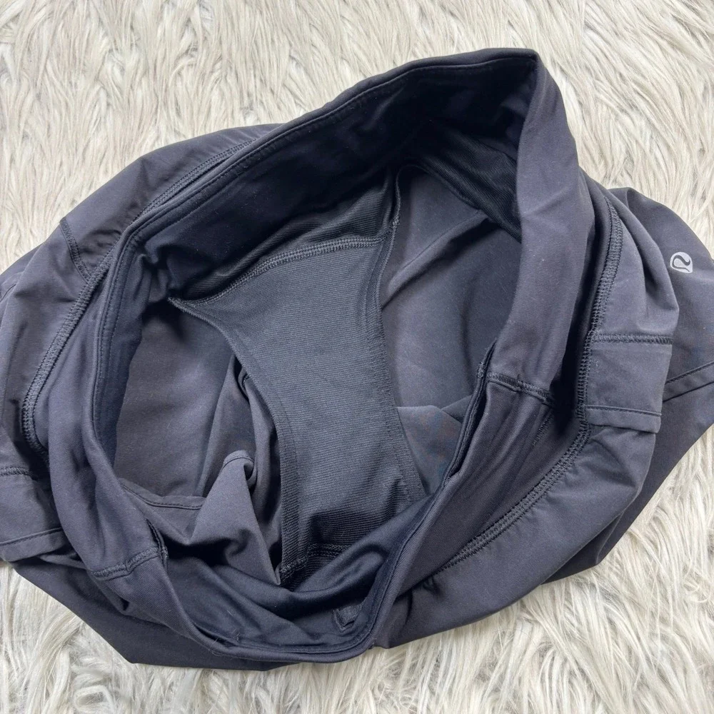 Lululemon Women's 4 Solid Black Speed Up Lined Shorts Running Gym